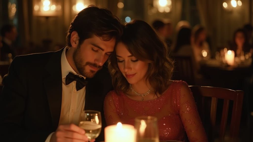 Romantic Candlelit Date Night: Loving Couple Cinematic