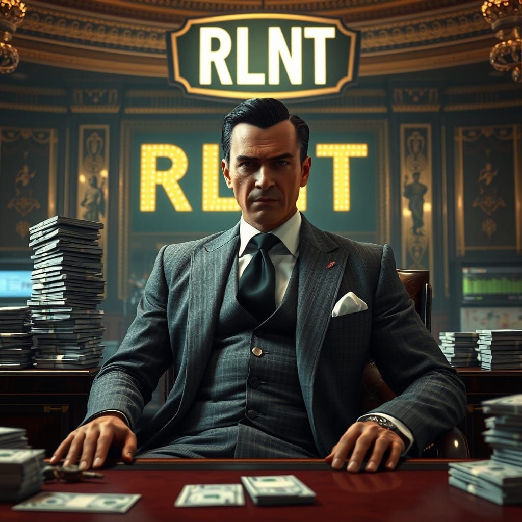 Glamorous 1930s-Style Italian Mobster in a Luxurious Casino ...