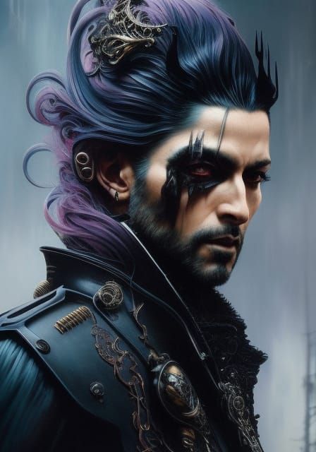 Victorian Werewolf Portrait in Style of Shinkawa