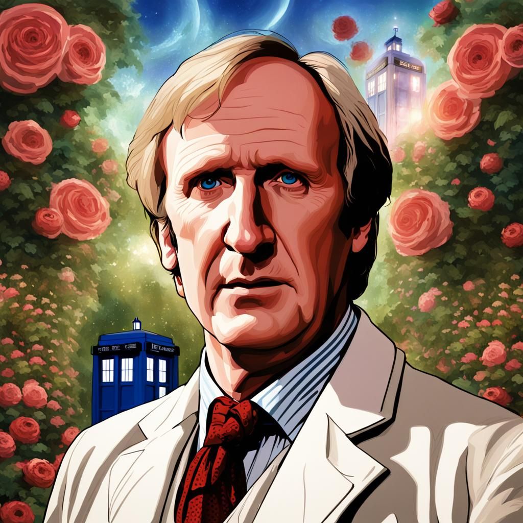 Fifth Doctor in Rose Garden Concept Art