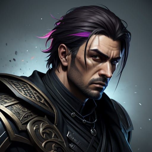 Hyperrealistic Assassin in Colorful Splash Art Style