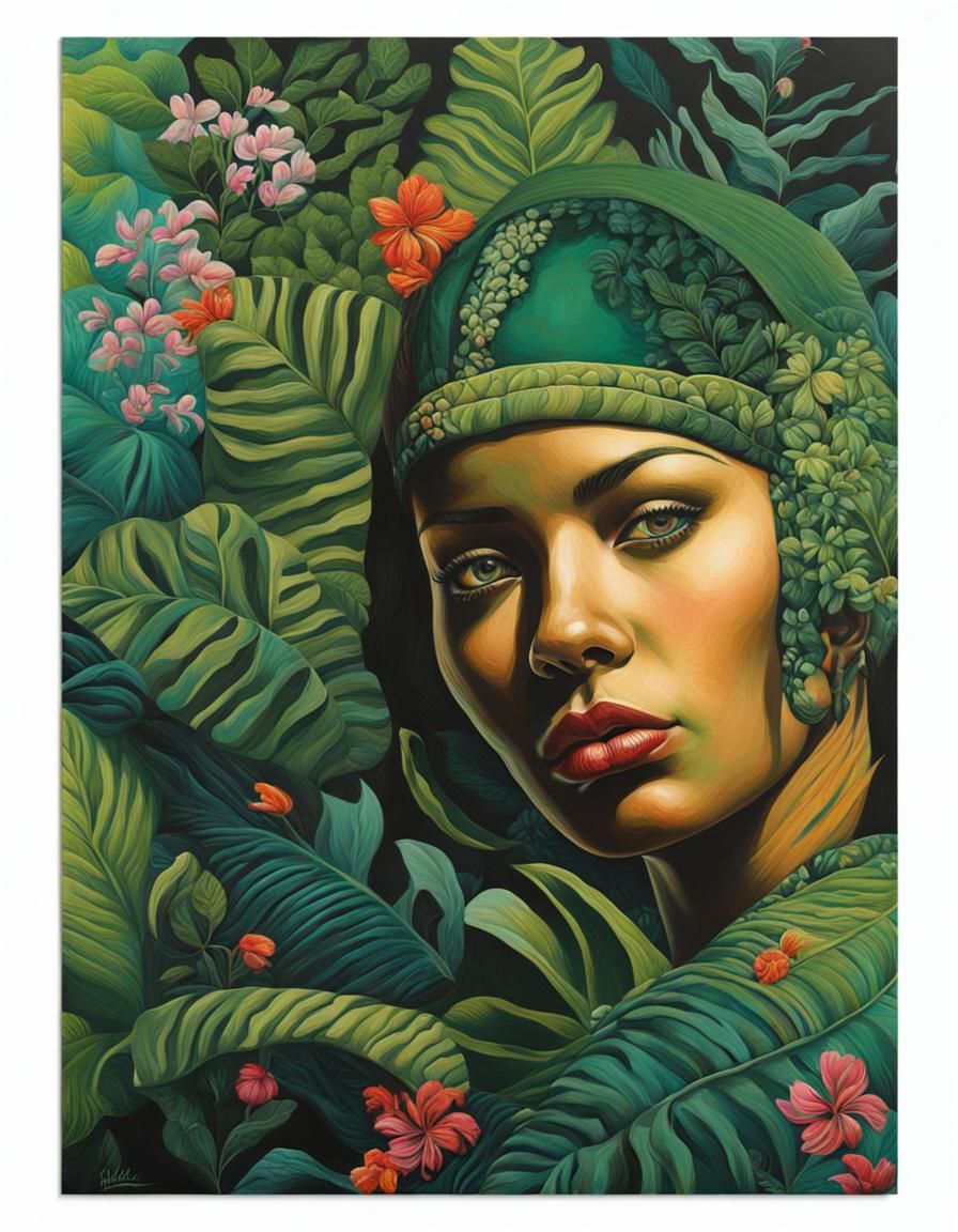 Woman in Jungle Portrait, Tretchikoff Style