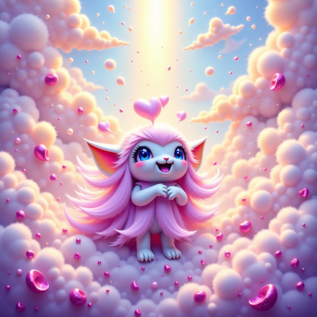 Whimsical Elemental Playing with Sunlight Beams