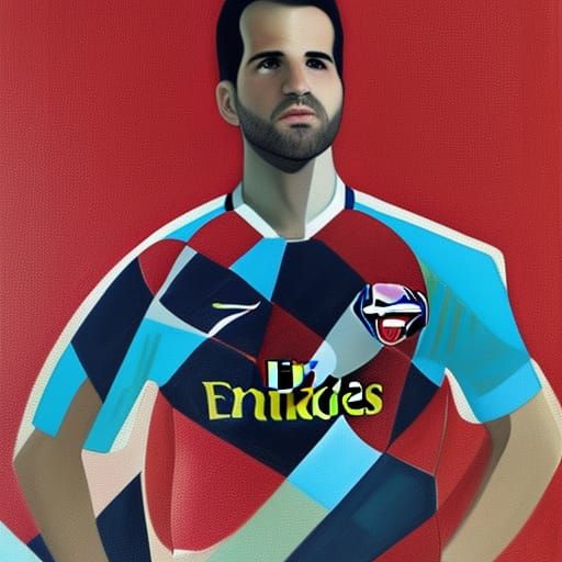 Cesc Fabregas Arsenal Jersey Cubist Painting