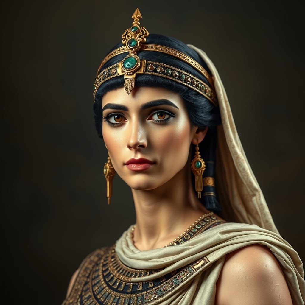 A Hyperrealistic Portrait of Ancient Egyptian Royalty