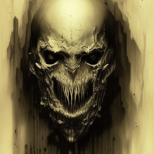 Horror Ghost Face in Illustrative Style