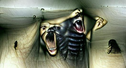 Terrifying Creature in Ominous Dark Room