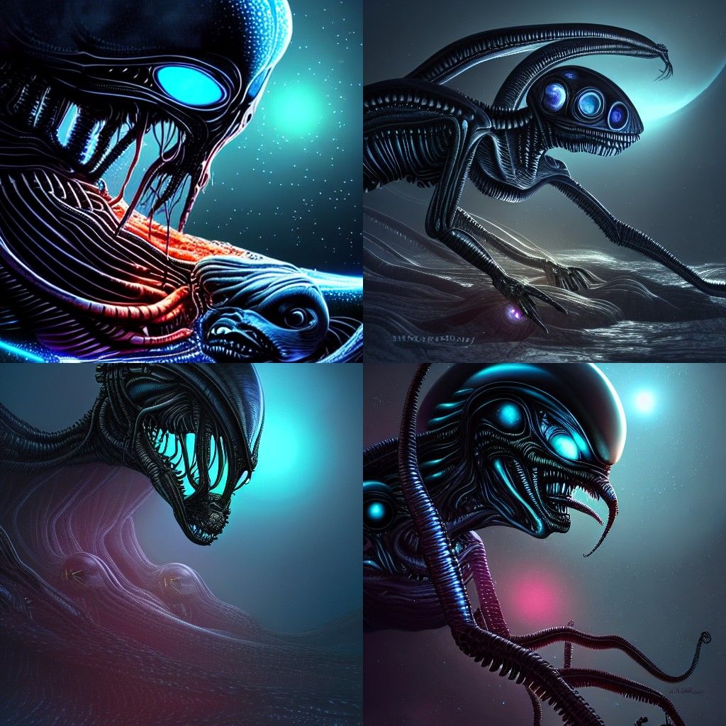 Eldritch Alien Parasite Spaceship Concept Art