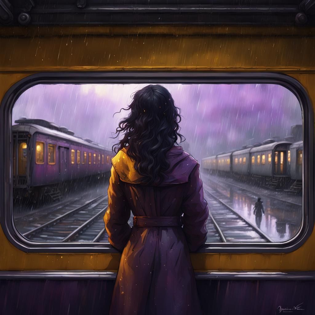 Woman in Train: Dark Fantasy Concept Art