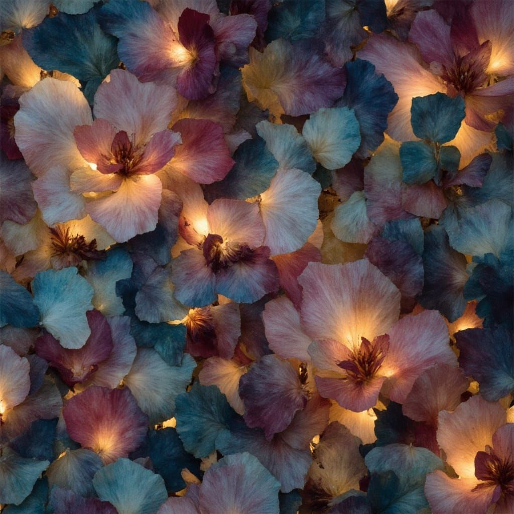 Ethereal Luminescent Blossoms in Soft Pastel Tones