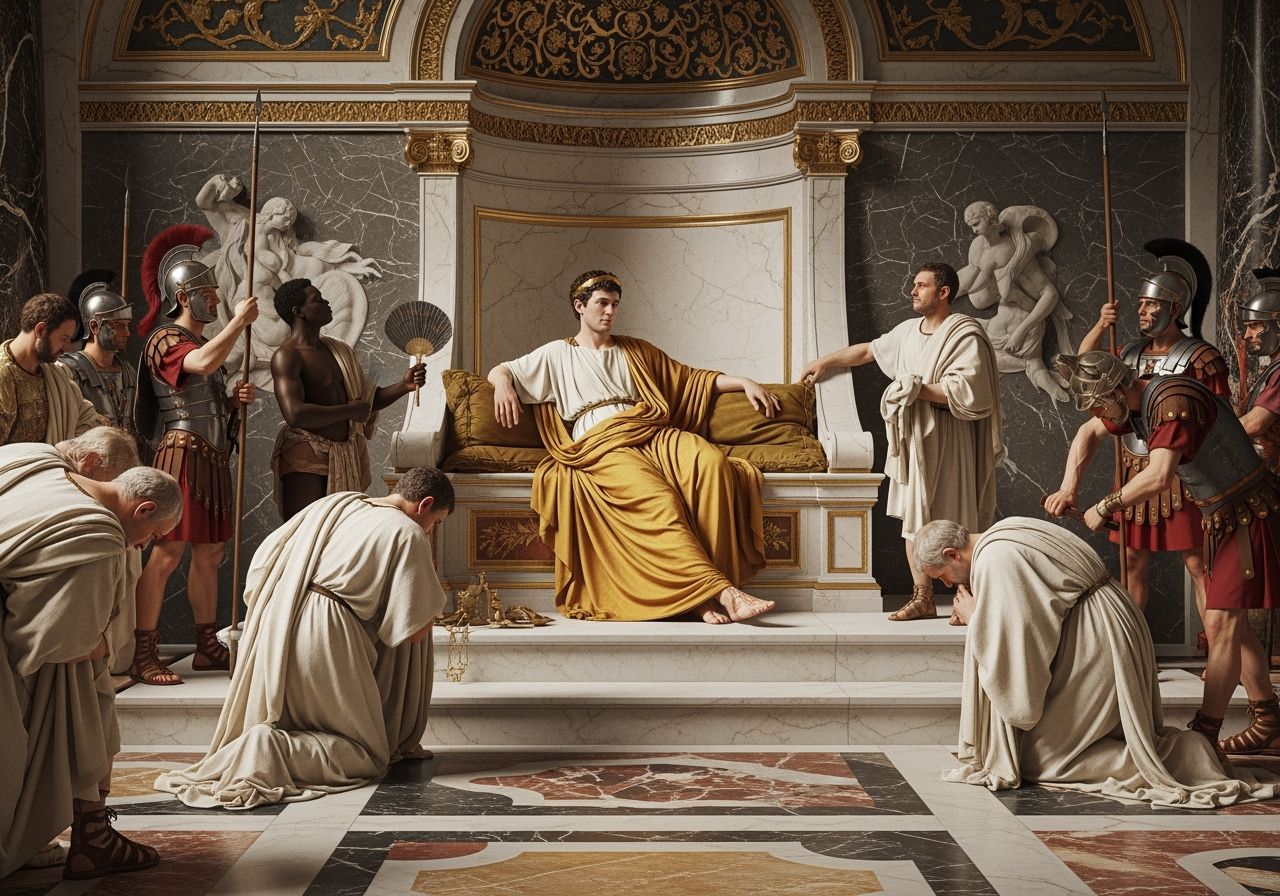 Emperor Nero in Palace as Baroque Painting