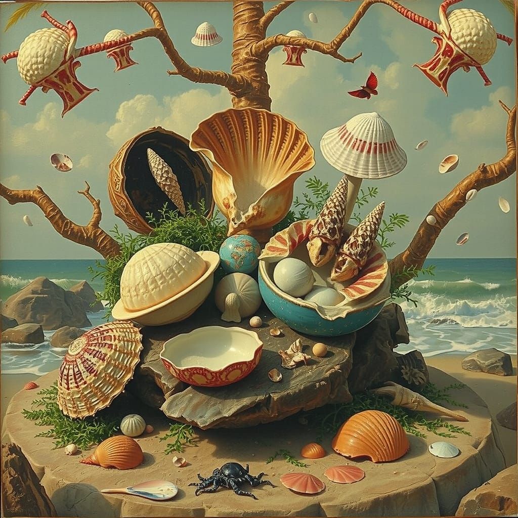 Pristine Beach Scene with Palm Trees and Ocean Waves