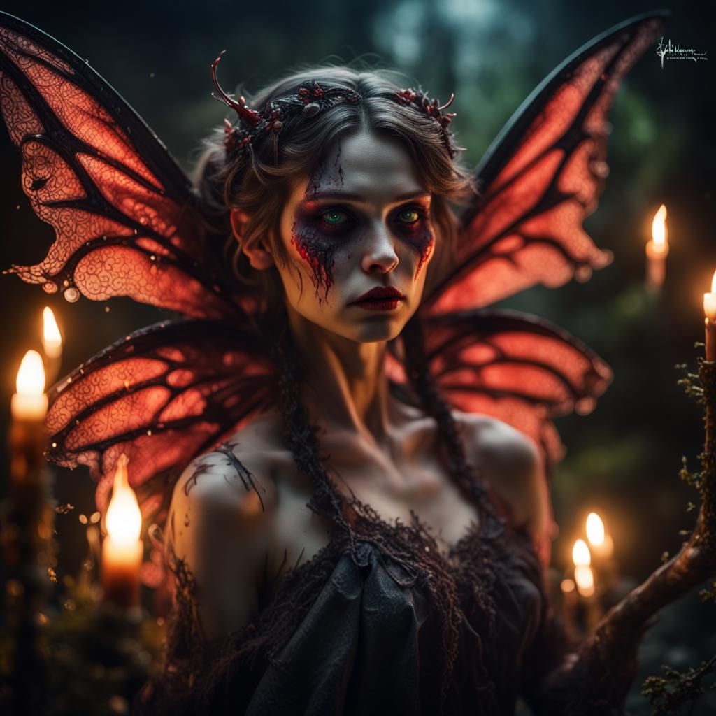 Horror Fairy in Dark Fantasy Style