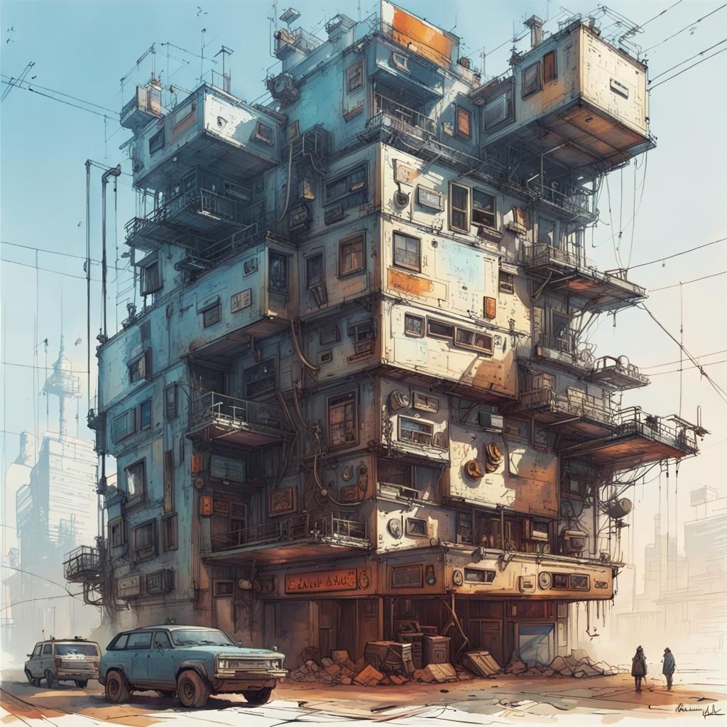 Avant-Garde Solarpunk House: Detailed Schematic Diagram