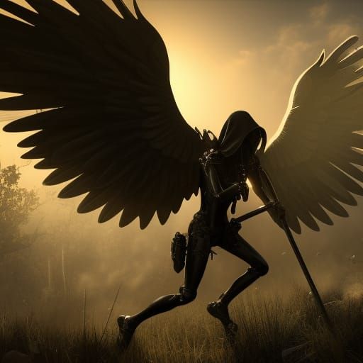 Angel of Death in 3D Cinematic Style