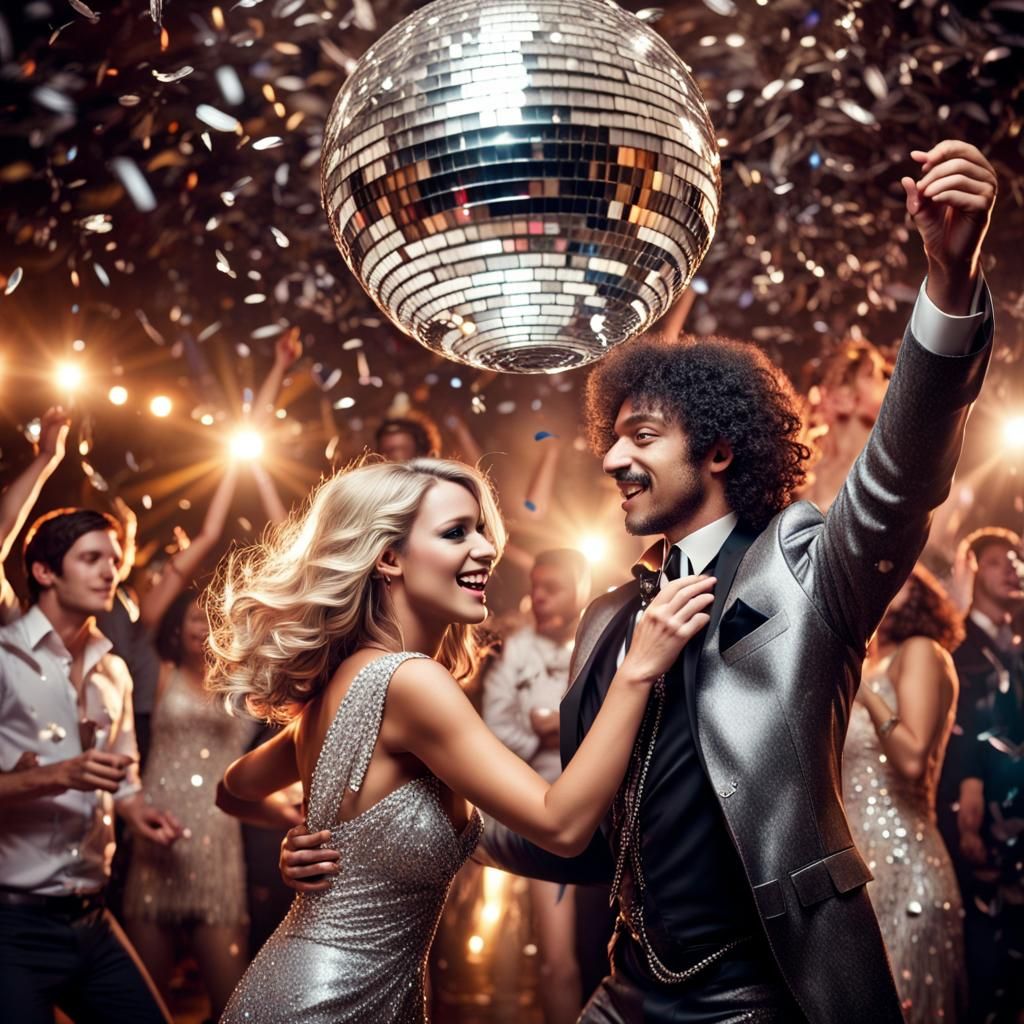 70s party at a disco