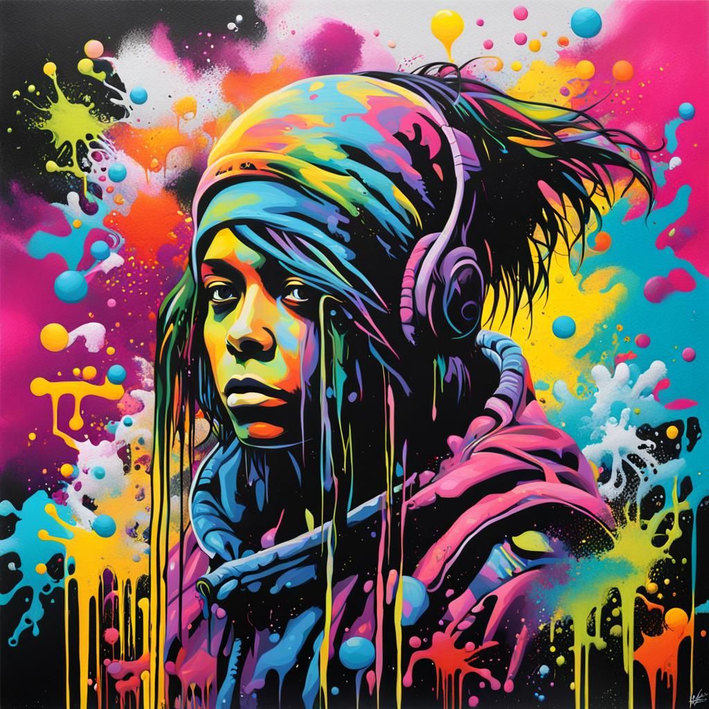 Graffiti Art with Splash and Street Art Style