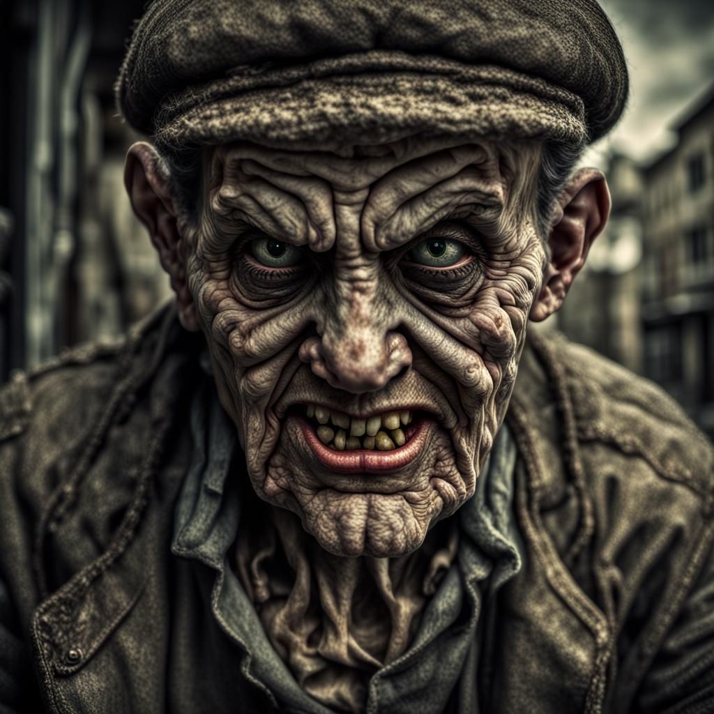 Creepy Bogeyman with an Angry Glare in HDR