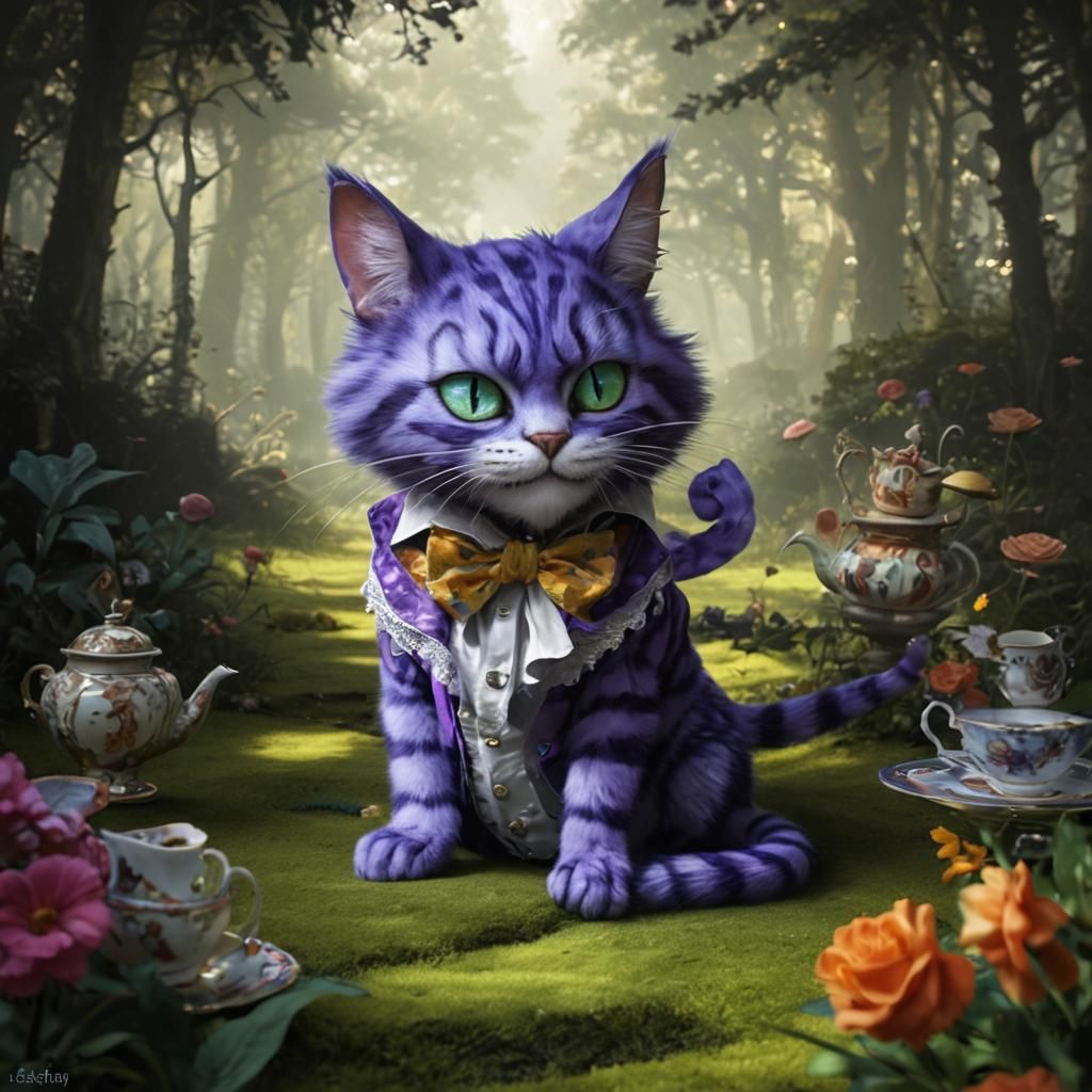 Cheshire Cat and Mad Hatter's Lavish Tea Party
