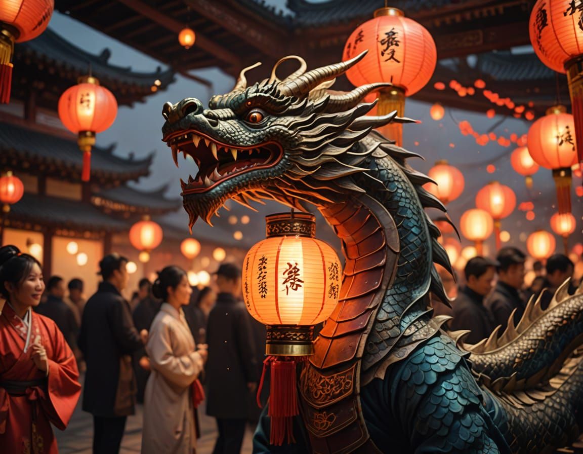 Cyberpunk Dragon in Vibrant Oil Painting Style