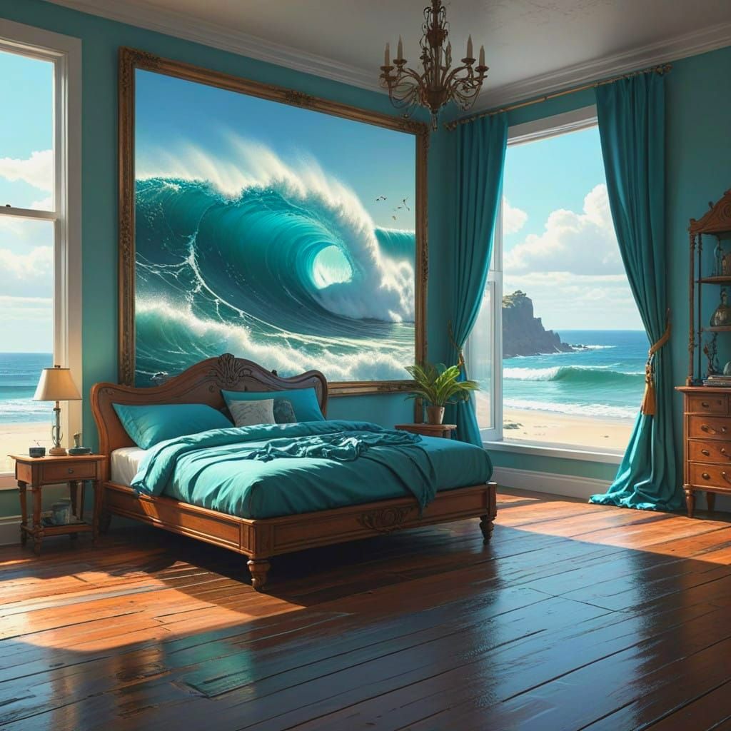 Ethereal Beachside Retreat in Dreamy Aqua and Turquoise