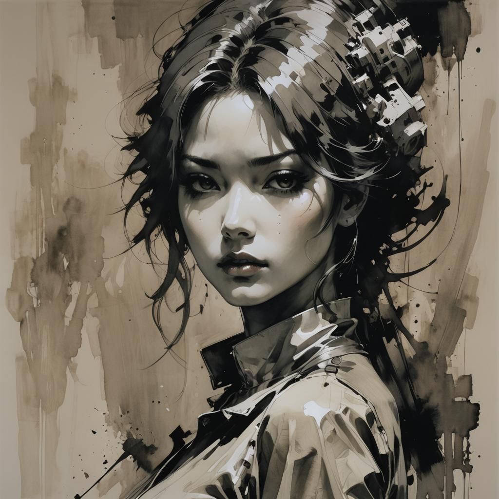 Dramatic Woman in Chiaroscuro Lighting