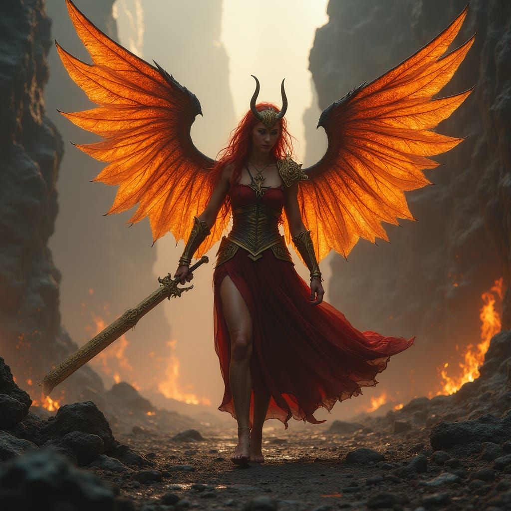 Mythic Warrior Walks Scorched Battlefield