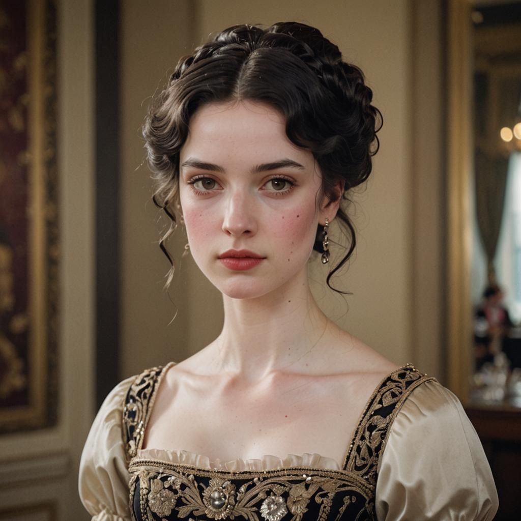 Regency Era Woman in Ballroom Setting