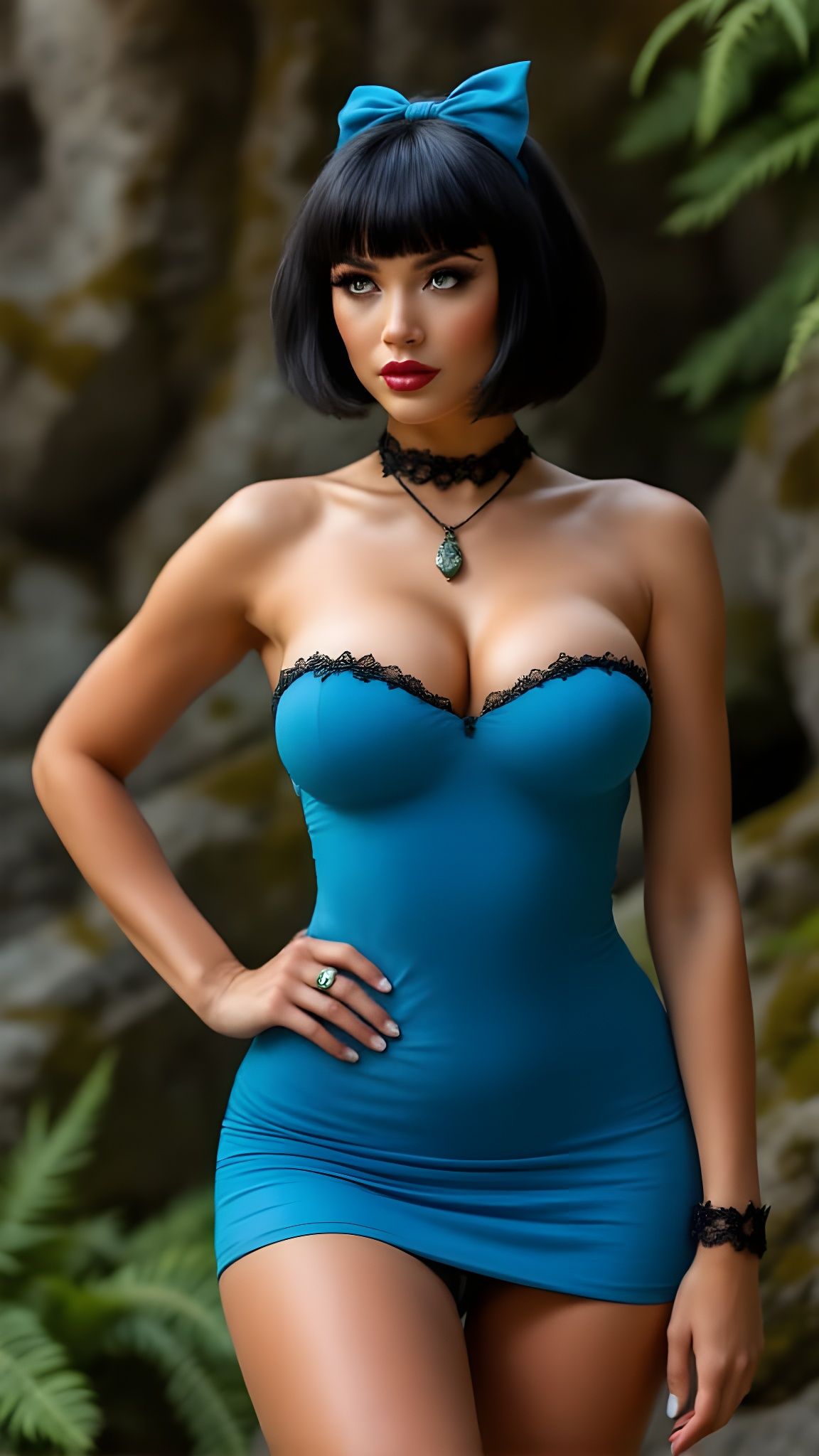 Betty Rubble in Prehistoric Bedrock Landscape
