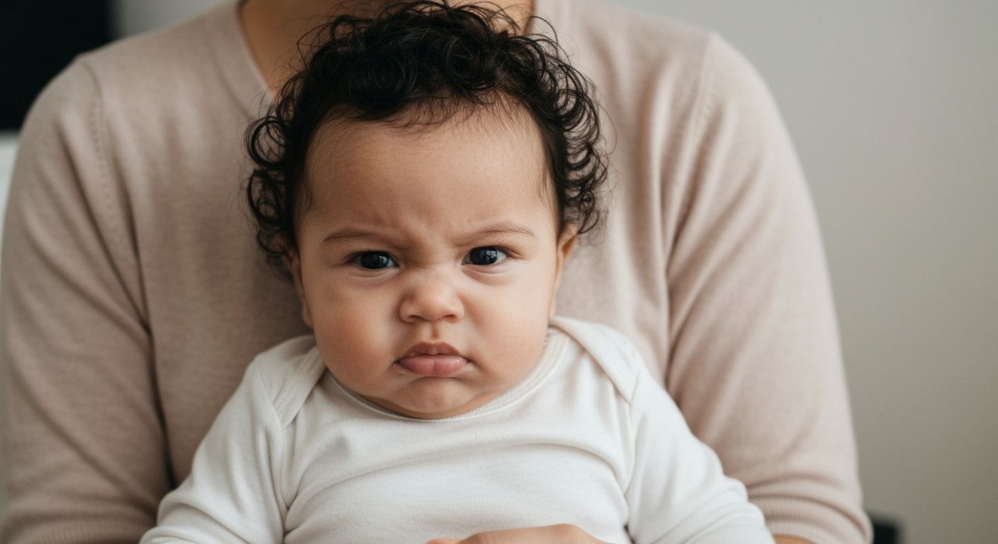 Scowling Baby Demands Mars Trip in Comic Book Style