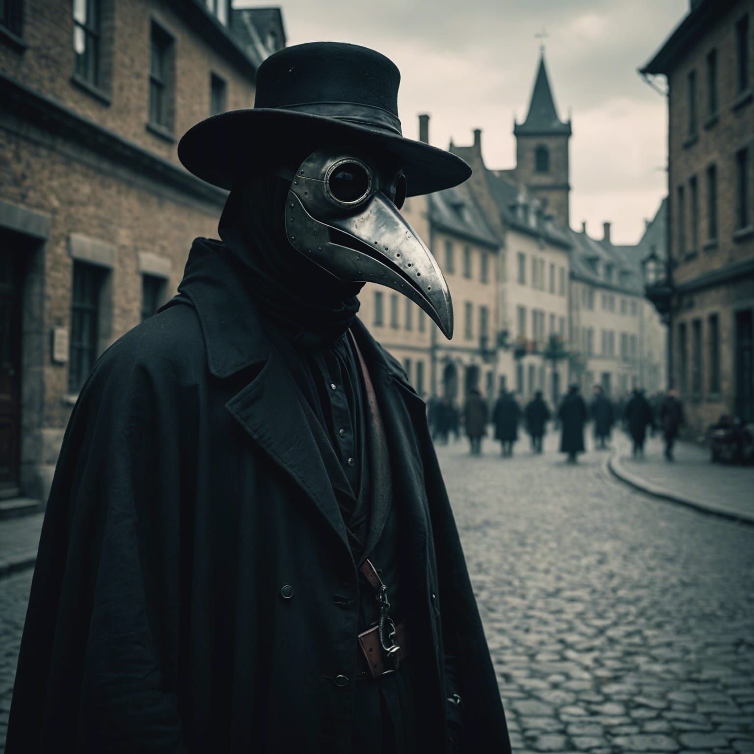 Dramatic Plague Doctor in Cinematic Film Style