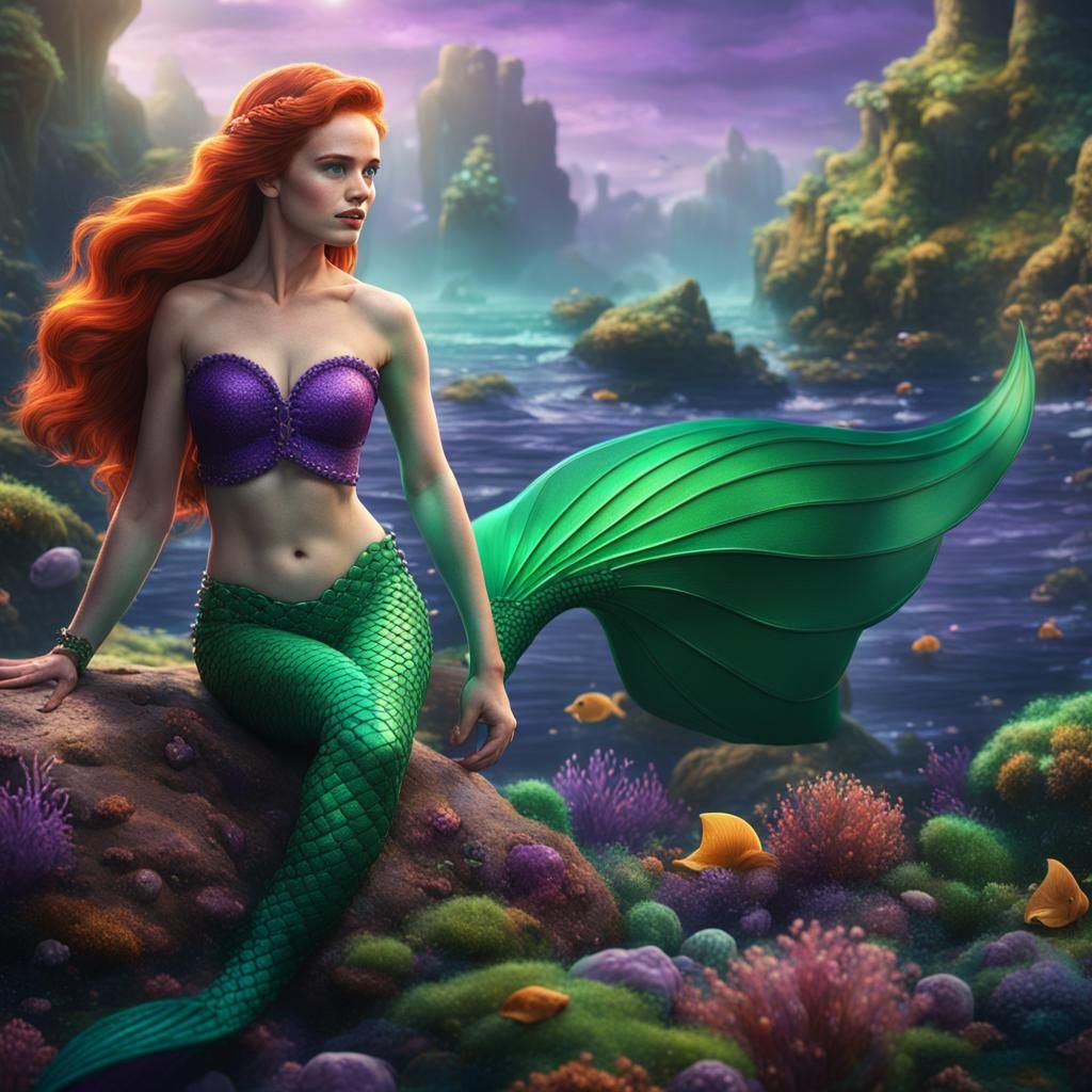 Madelaine Petsch as The Little Mermaid, Digital Art