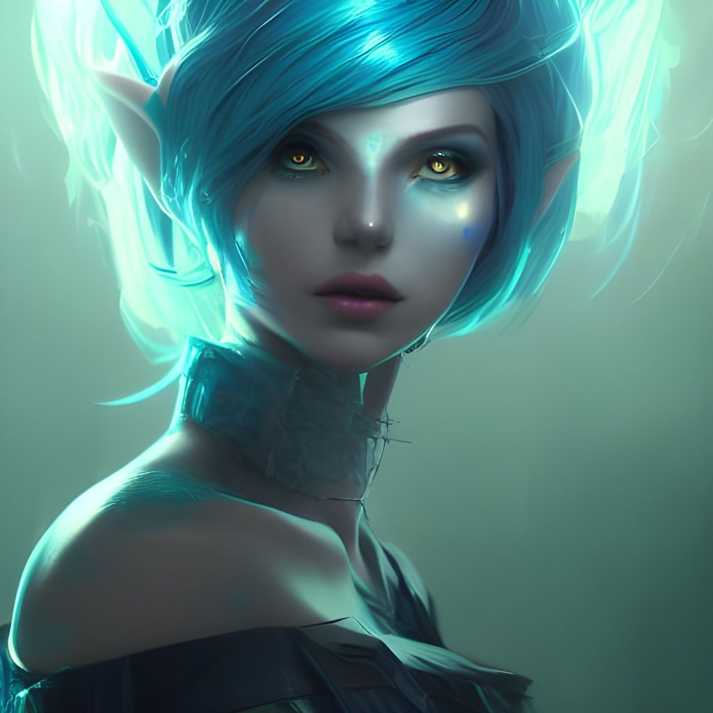 Electric Elf Beauty in Dark Fantasy Style
