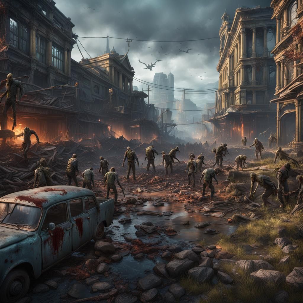 Zombie Apocalypse: Detailed Matte Painting