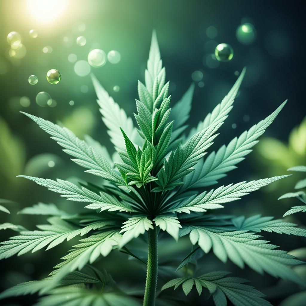 3D Cannabis Logo with Bokeh Effect