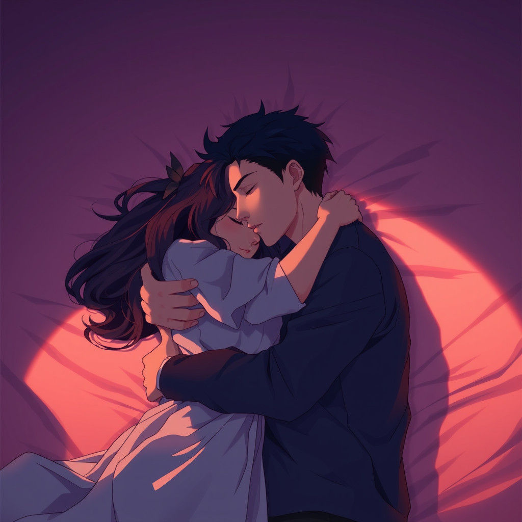 Intimate Embrace: Anime-Style Serenity in Warm Light