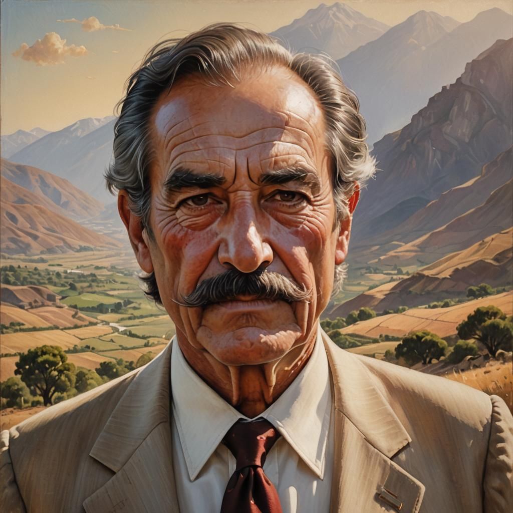 Realistic Portrait of Chilean Man in Wyeth Style