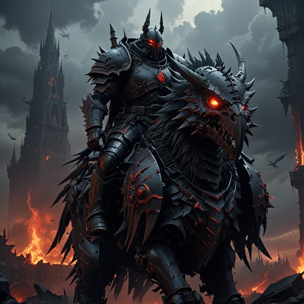 Dark Sci-Fi Warrior Rides Mechanical Bird