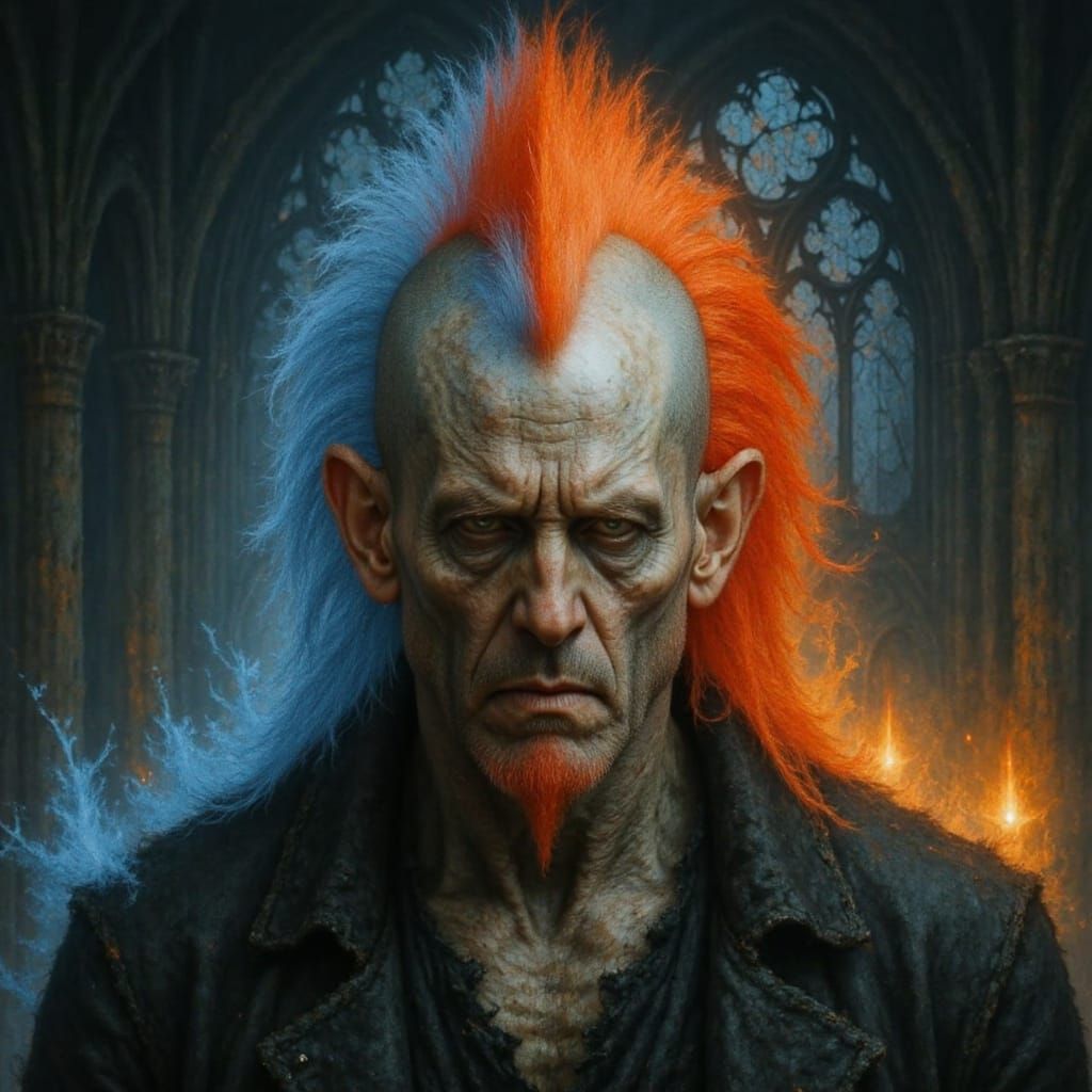 Demonic God of Fire and Ice on Throne