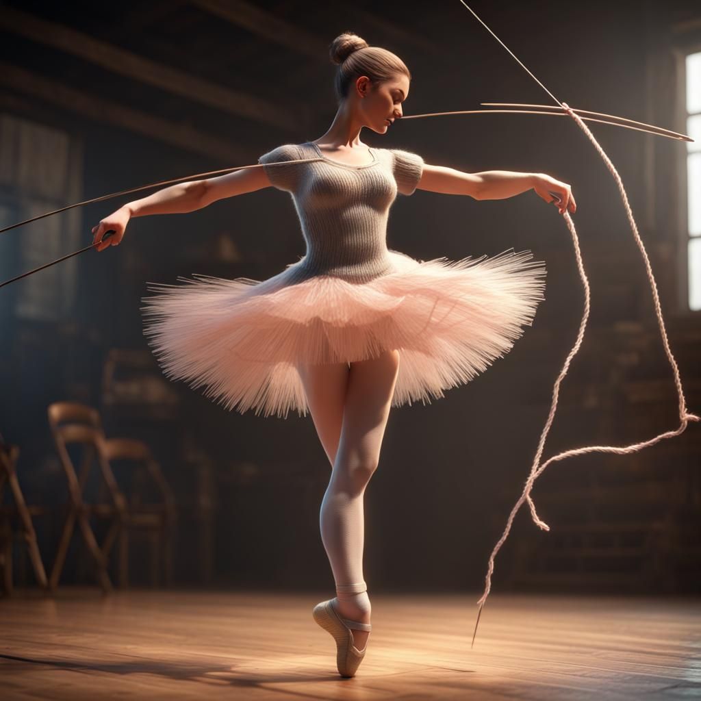 Ballerina's Yarn Dance: 3D Game Cinematic Art