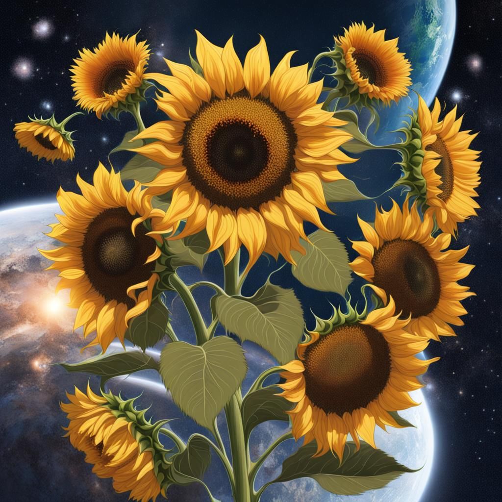 Sunflowers in Space: A Cosmic Bloom