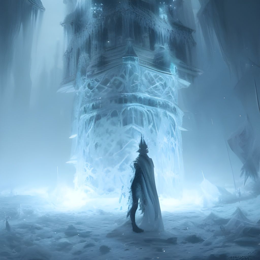 Ice King with Snowflake Crown: Dark Fantasy Art