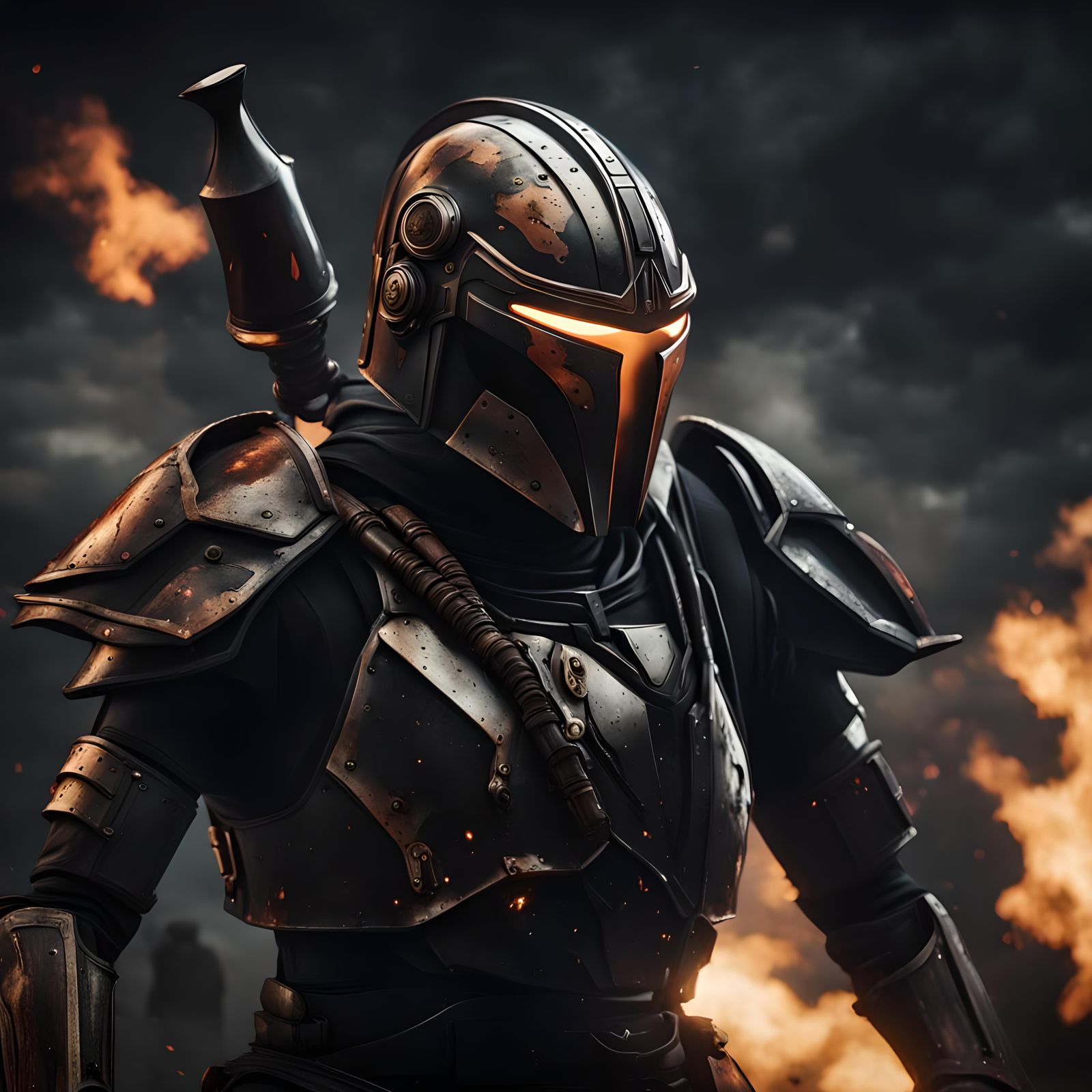 Hyperrealistic Ninja Robot Death Dealer Headshot