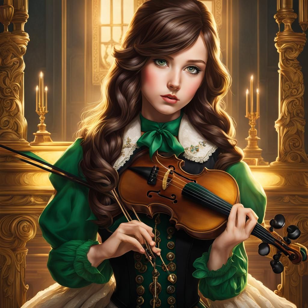 Kender Girl with Violin: A Whimsical Portrait