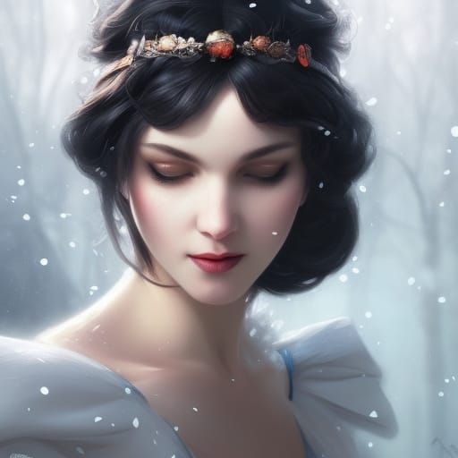Snow White Portrait in Hyperdetailed Digital Art