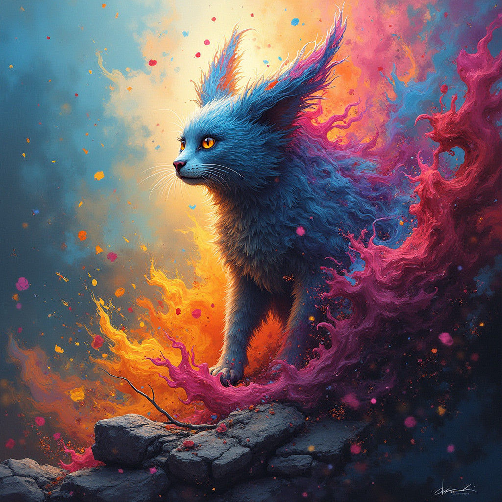 Abstract Multicolored Painting of "Friday"