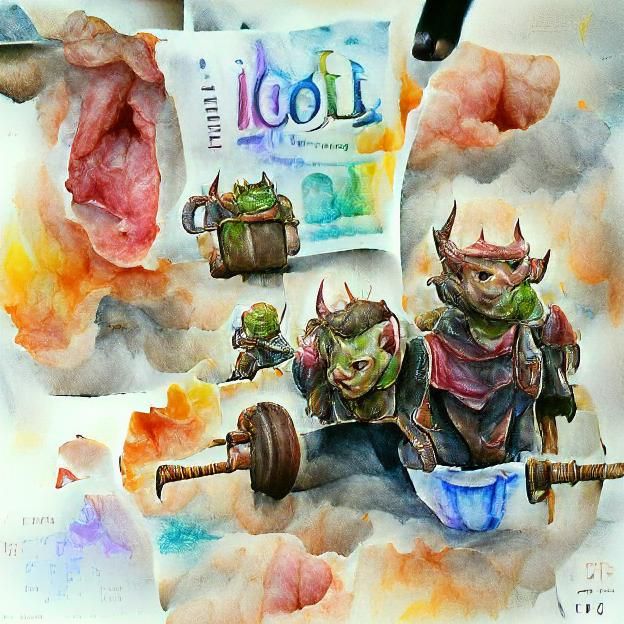 Loot Goblin Watercolor Painting