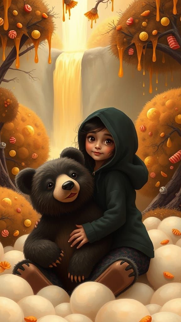 Golden Whimsy in a Dreamy Forest