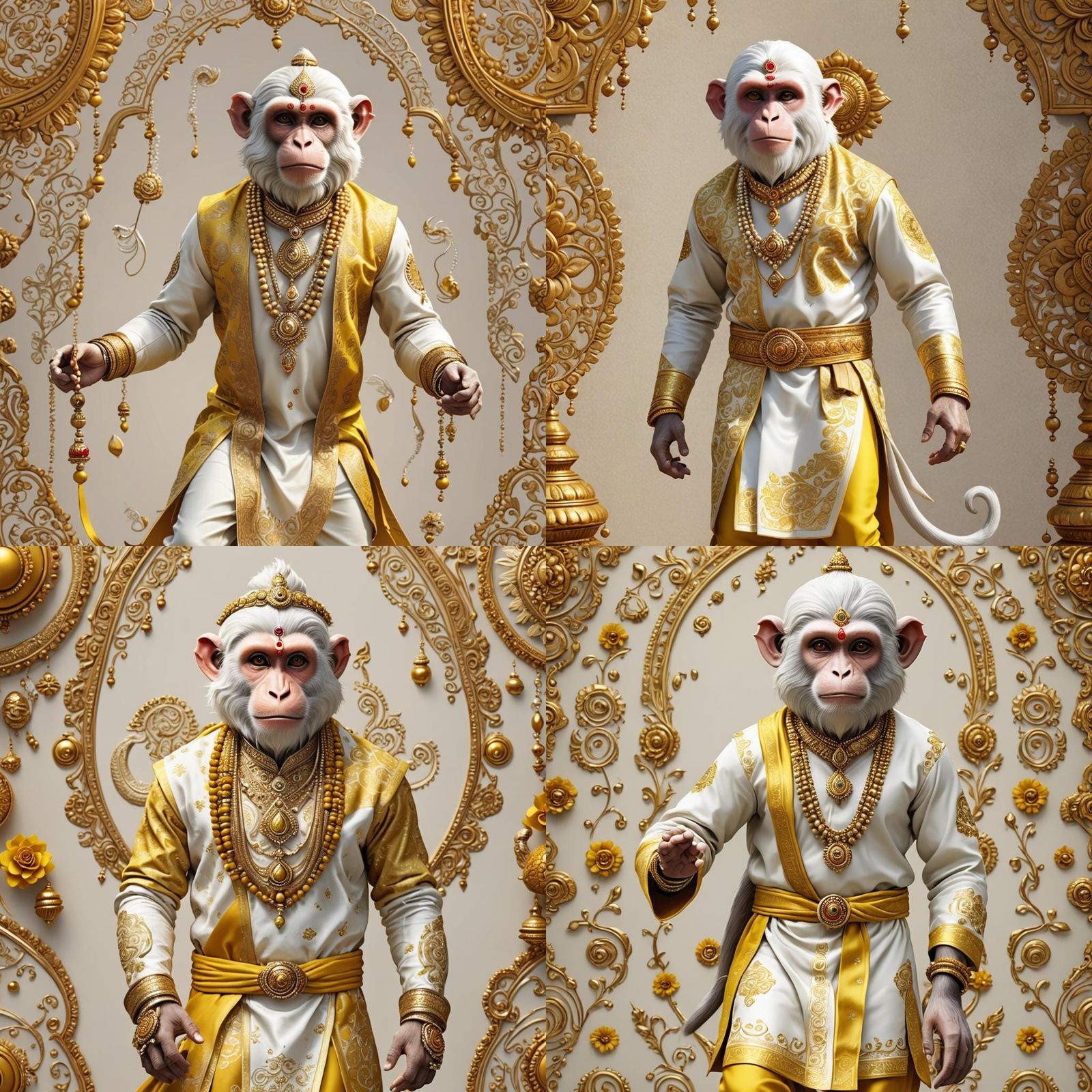 Indian Style Monkey Man in Greeting Pose
