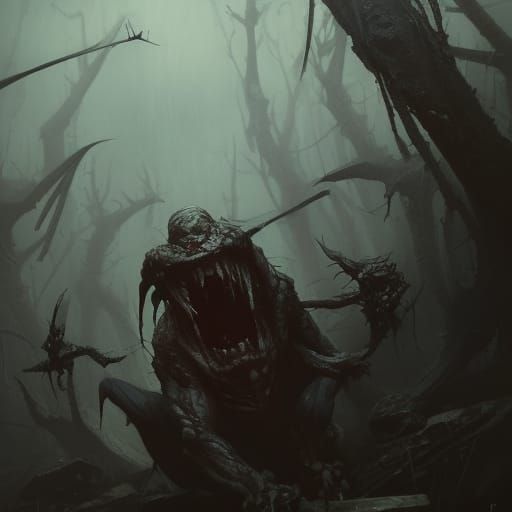 Gothic Frog Warrior in Cursed Marshland